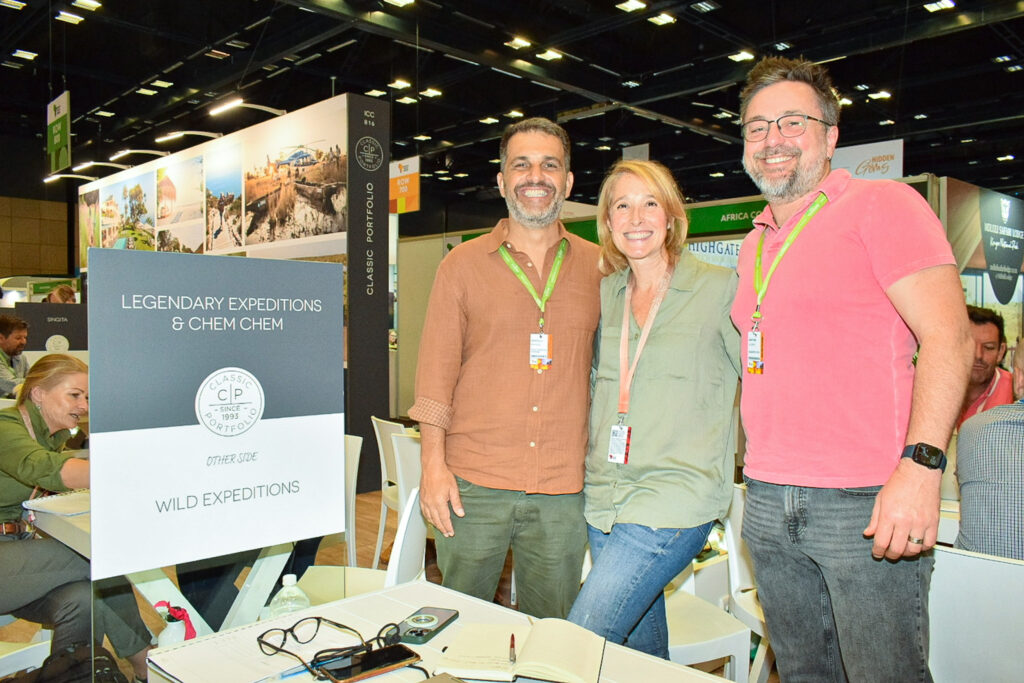 Marcelo Marques, do Turismo da África do Sul, Alessandra Azevedo, do Chem Chem Safari e Jonathan Goldsmith, do Cazenove+Loyd