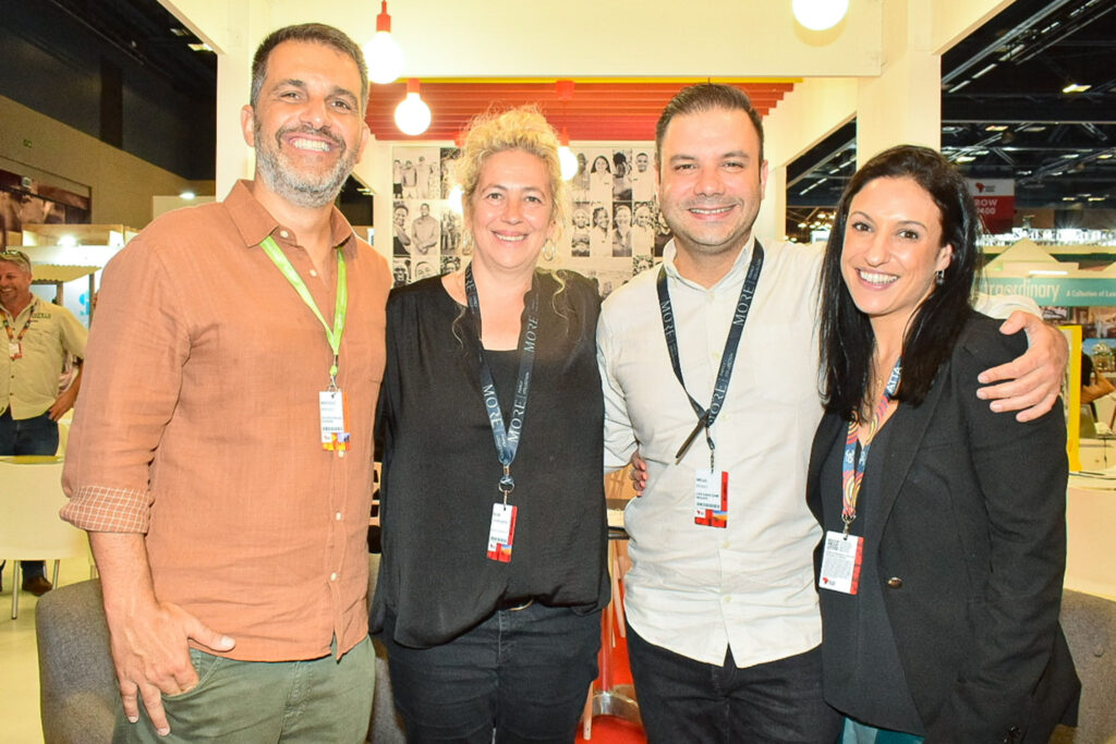 Marcelo Marques, do Turismo da África do Sul, com Helen Von Broembsen, Miguel Bruno e Olivia Bell, do The Fairlawns Boutique Hotel