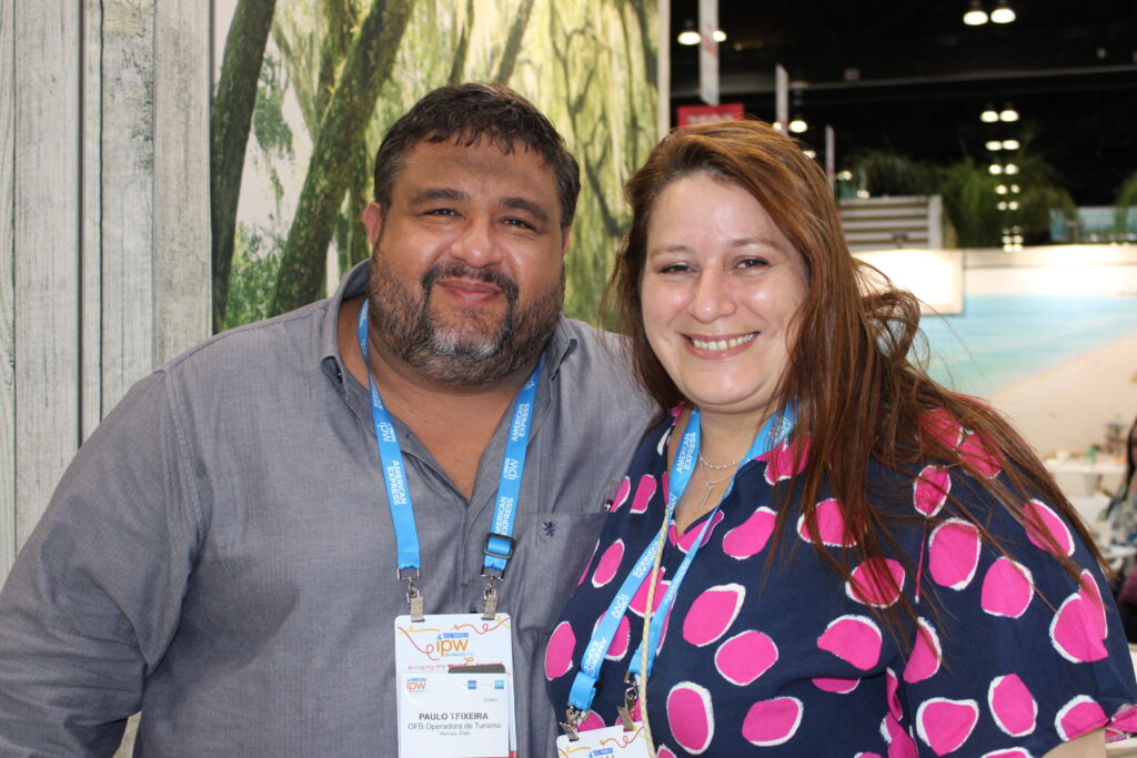Paulo Teixeira, da OFB, e Rafaela Gross Brown, do Visit Florida