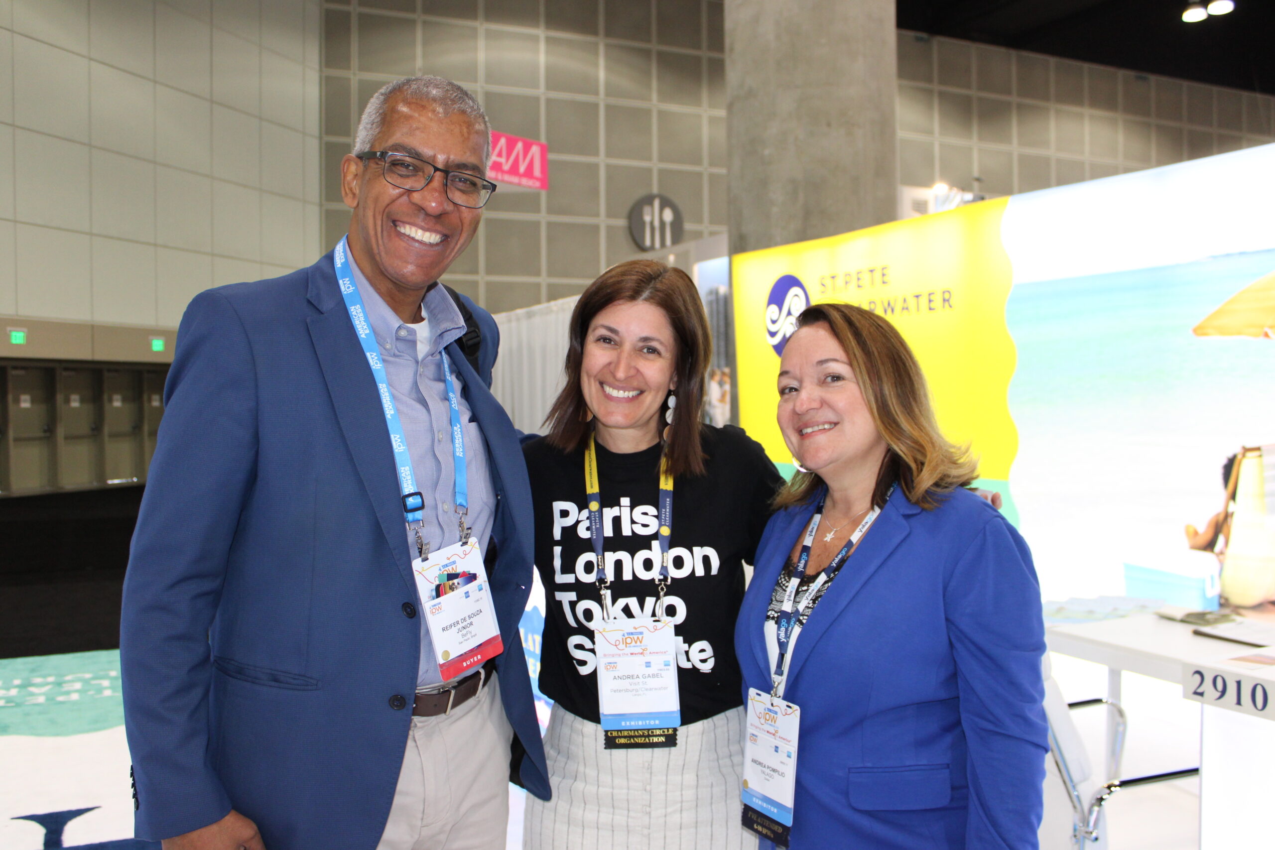 Reifer Souza, da BeFly, Andrea Gabel, de St. Pete, e Andrea Pompilio, do Yalago Reifer Souza, da BeFly, Andrea Gabel, de St. Pete, e Andrea Pompilio, do Yalago