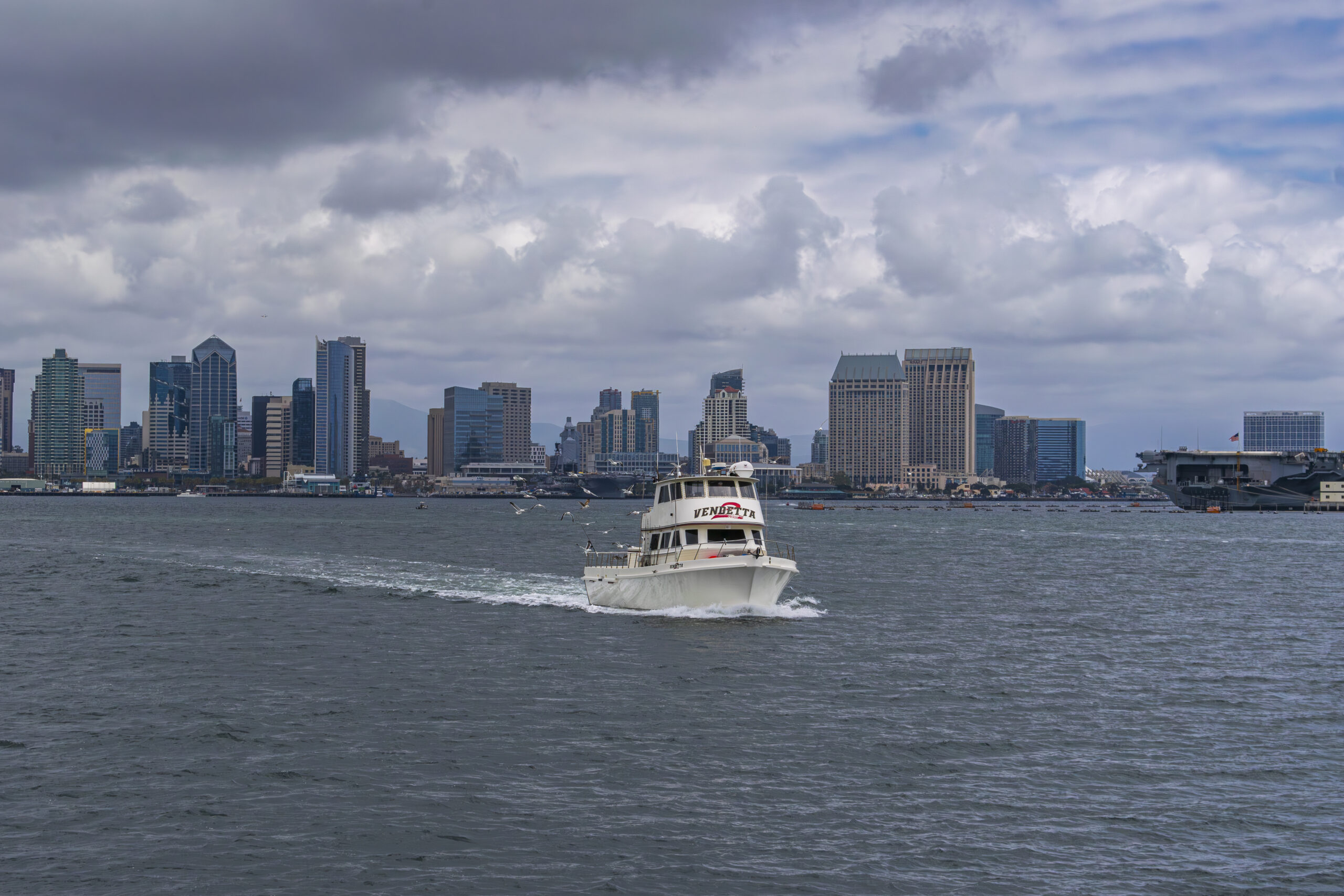 Passeio de barco e vista para o skyline de San Diego Passeio de barco e vista para o skyline de San Diego