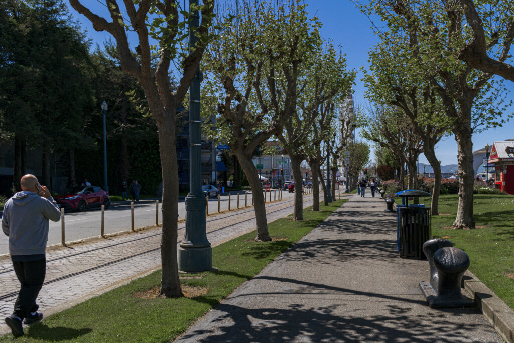 Faixa arborizada para prática de esportes e caminhada