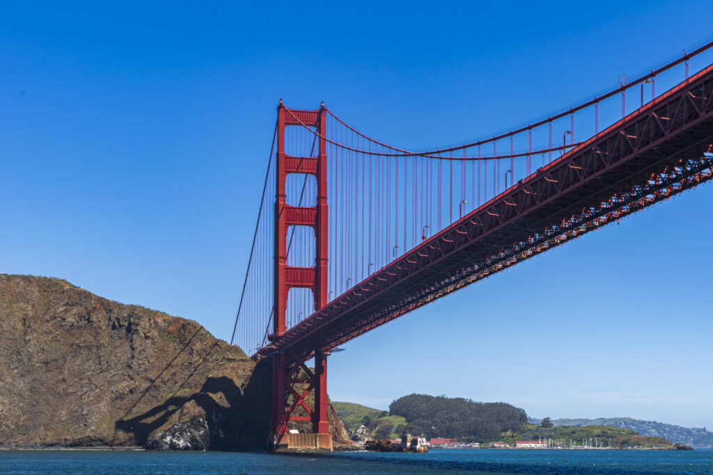 A ponte pode ser vista de Fisherman's Wharf