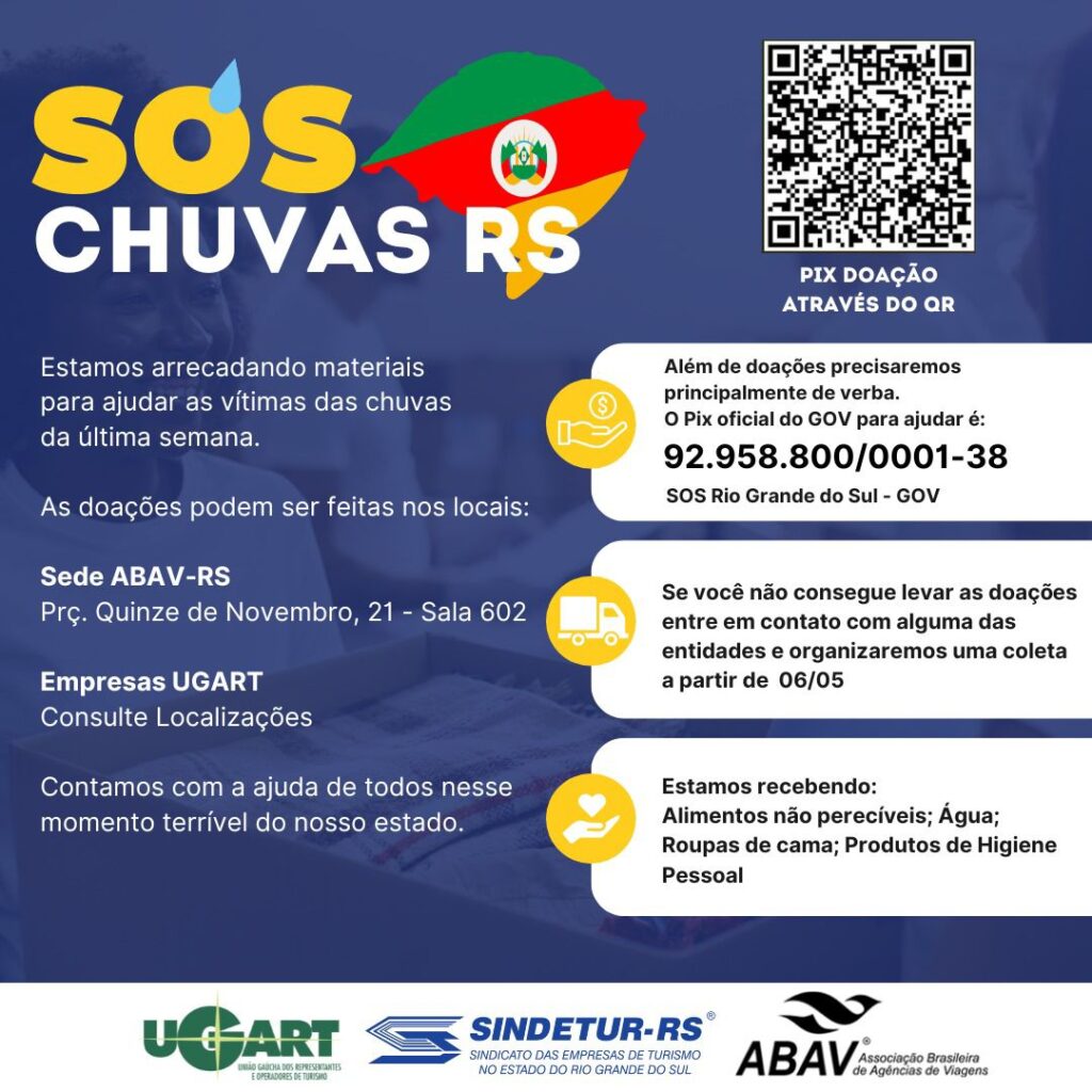 WhatsApp Image 2024 05 02 at 16.02.24 Abav-RS, Sindetur e Ugart convocam trade para ajudar o Rio Grande do Sul após fortes chuvas