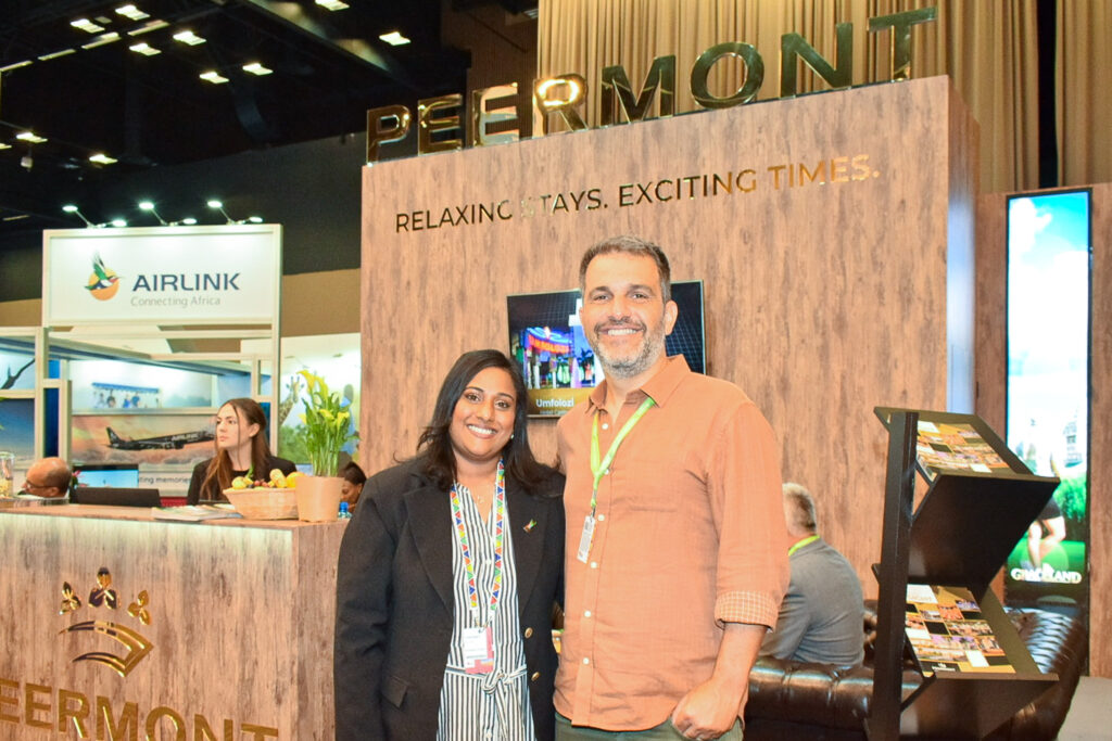 Yugashnee Naicker, da Peermont Global e Marcelo Marques, do Turismo da África do Sul