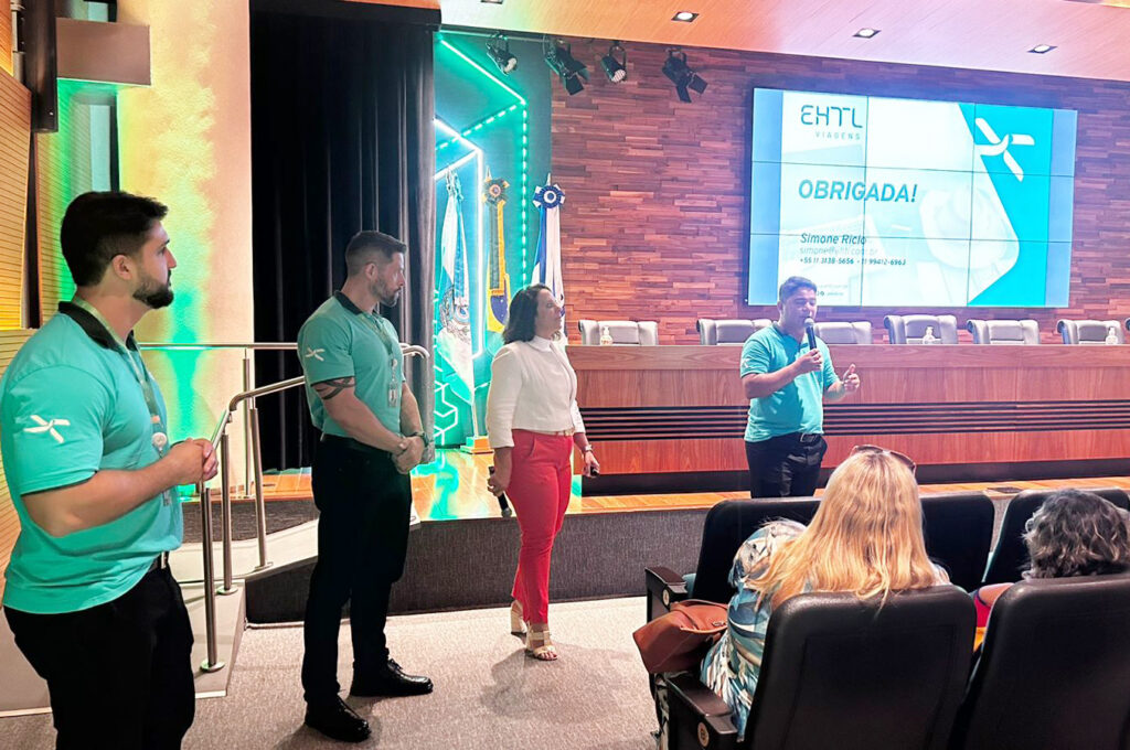 Abav-RJ promove manhã de capacitação para agentes de viagens 4 apresentacao EHTL Bruno Lamori Diogo Guedes Simone Ricio e Junior Bomfim Abav-RJ promove manhã de capacitação para agentes de viagens