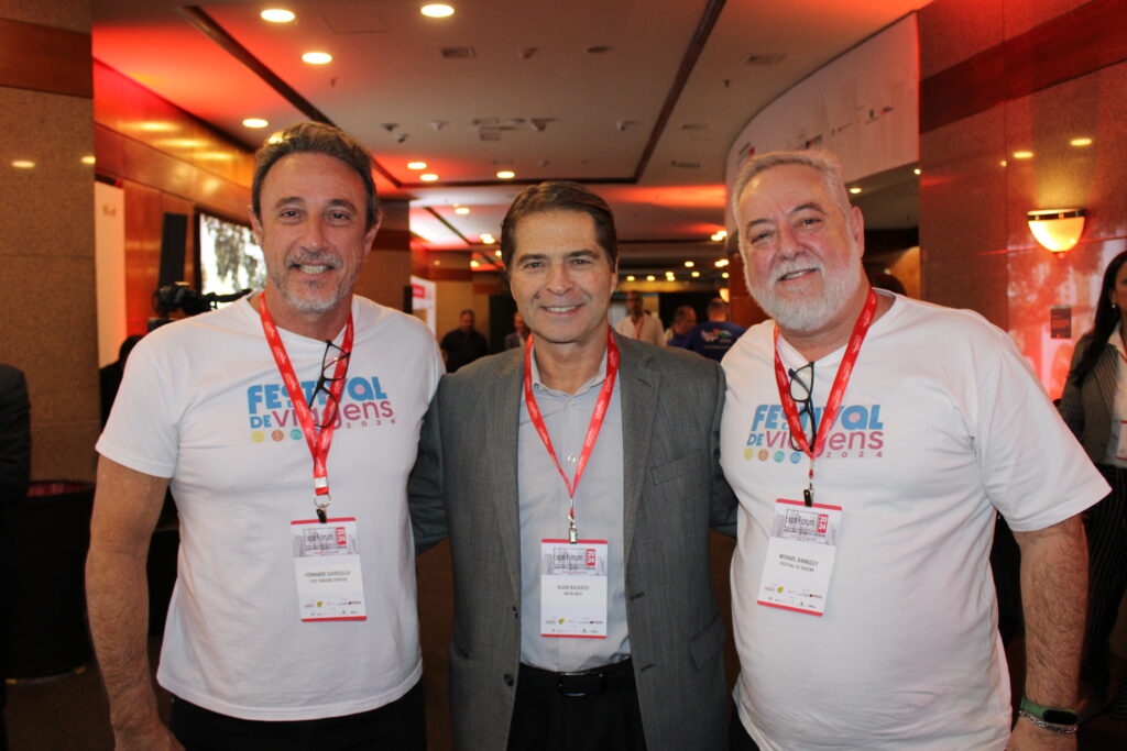 Alain Baldacci, do Wet'n'Wild com Fernando Ciavolella e Michael Barkoczy, do Festival de Viagens Alain Baldacci, do Wet'n'Wild com Fernando Ciavolella e Michael Barkoczy, do Festival de Viagens