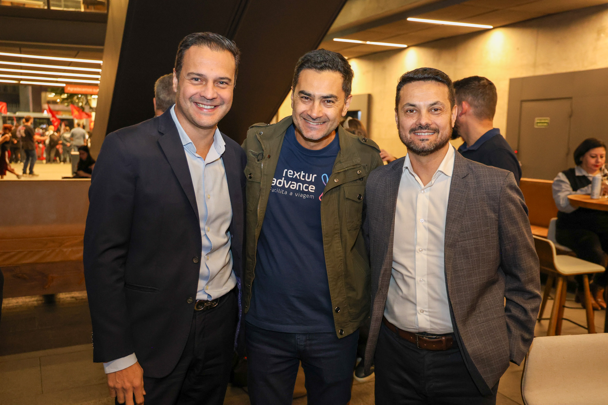 André Sanajoti, da Confiança; Marcelo Sacchitiello, da Rextur; e José Roberto, do Grupo BRT