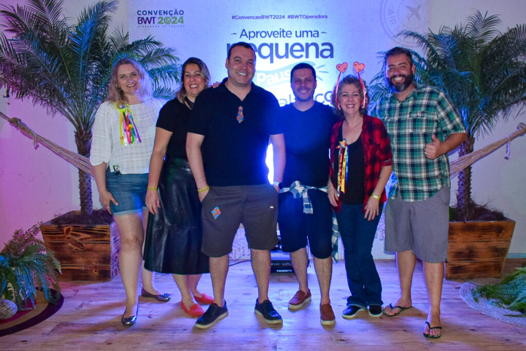 Cenários criados para fotografias foram implementado na festa da BWT