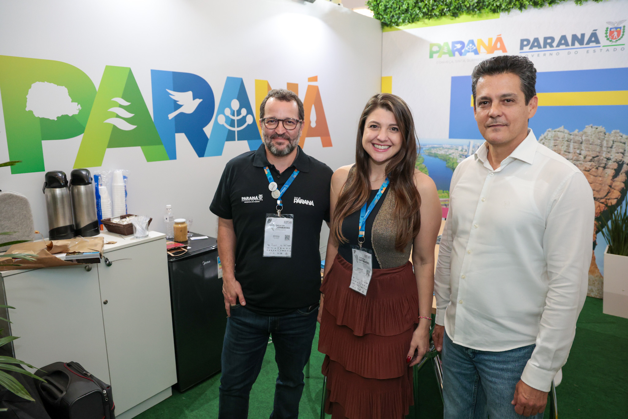 Edu Aguiar, Andressa Szekut e Eduy Azevedo, da Setur-PR Edu Aguiar, Andressa Szekut e Eduy Azevedo, da Setur-PR