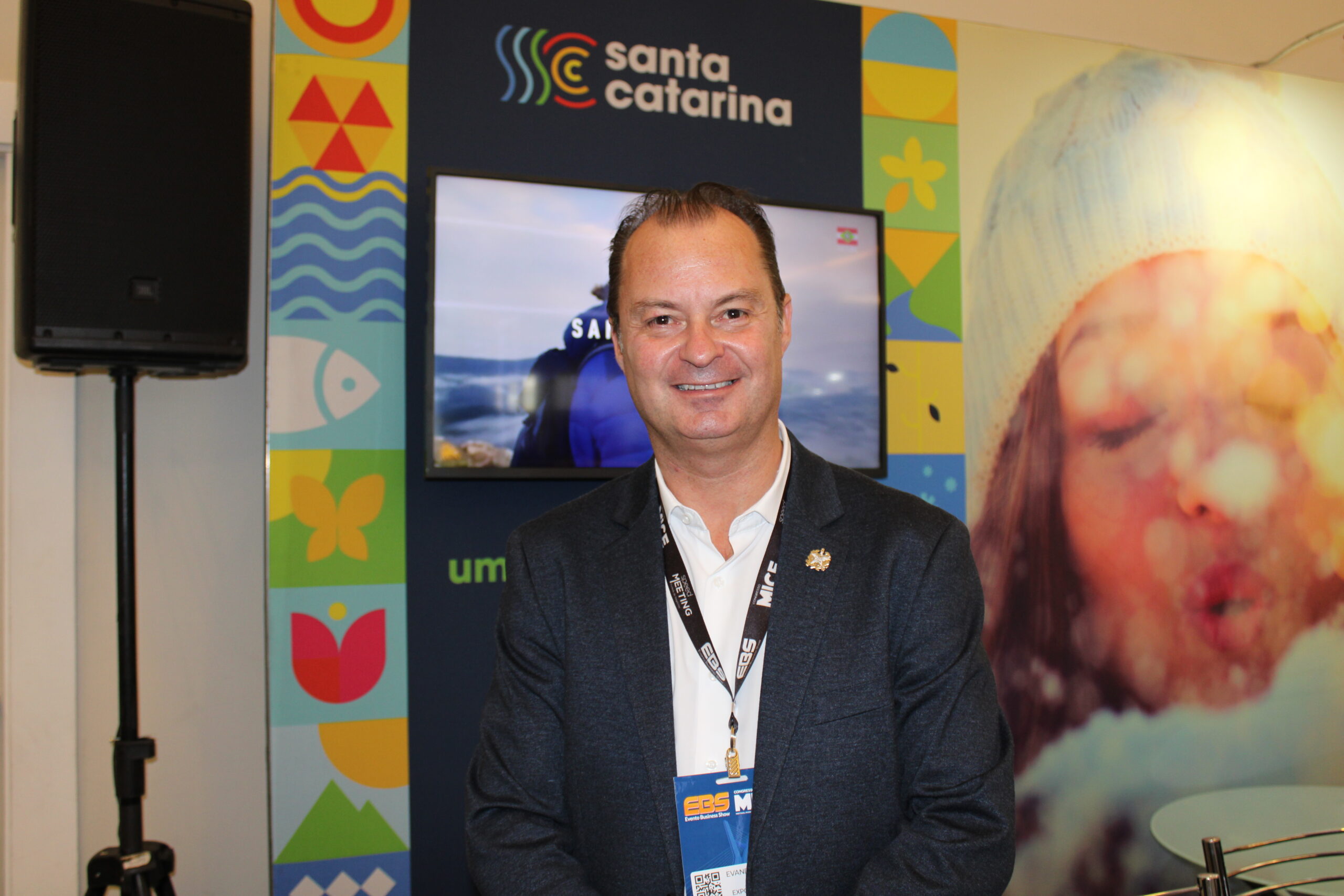 “Santa Catarina passa por um excelente momento no turismo”, afirma secretário Evandro Neiva 1 Evandro Neiva representa Santa Catarina em primeiro dia de EBS (Divulgação/Janaína Brito)