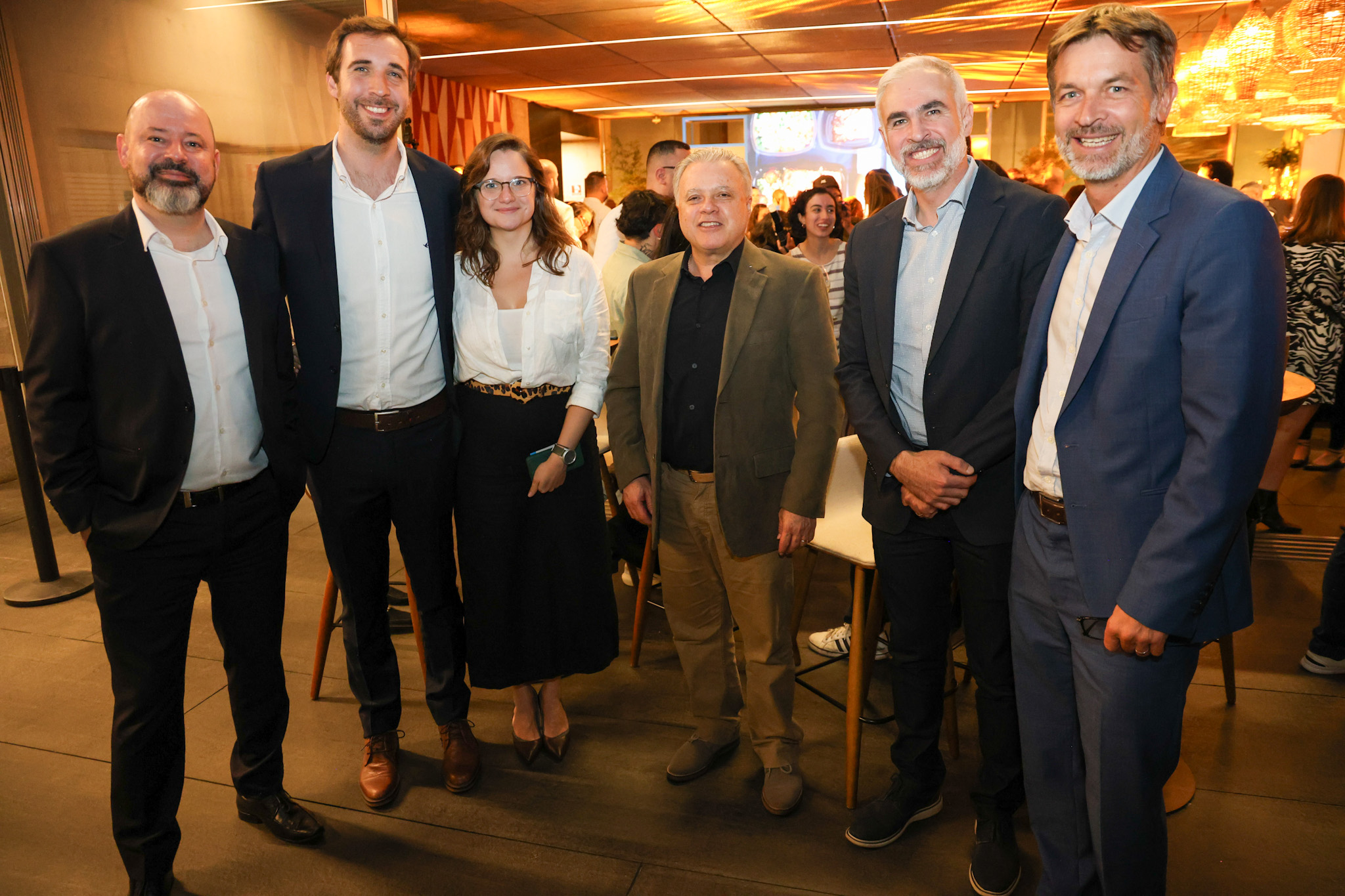 Fábio Lessa, da Air France KLM; Juan Mudeh, da Smiles; Estela Brandão, da Gol; Carlos Prado, da Tour House; Anderson Wolf, da Gol; e Manuel Flahault, diretor geral da Air France-KLM
