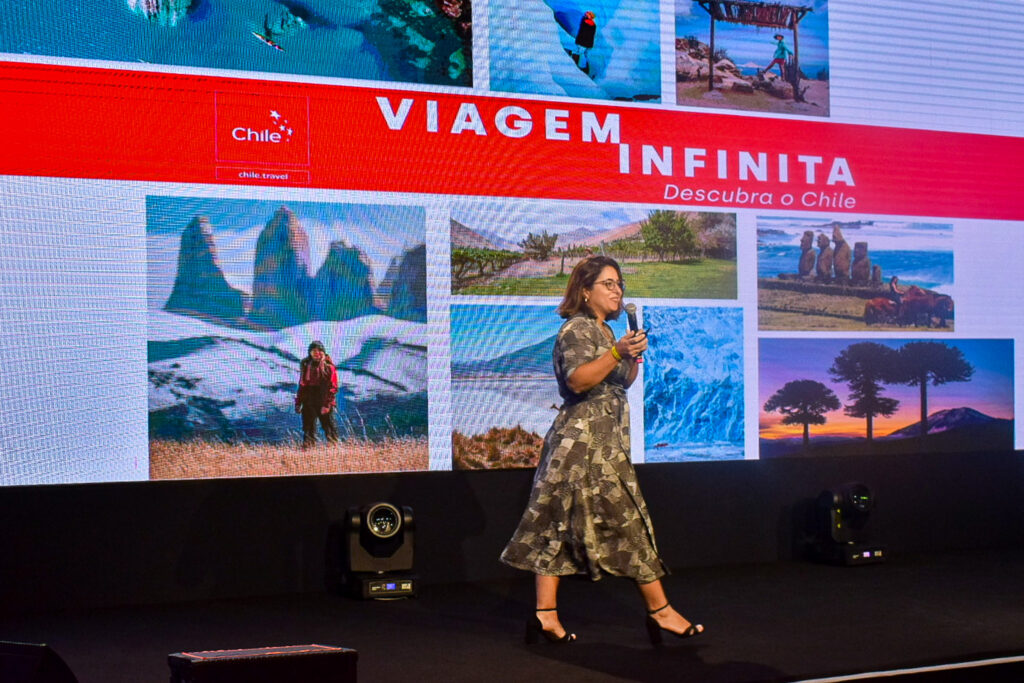 Jéssica Sanchez, durante apresentação sobre o Chile na Convenção da BWT