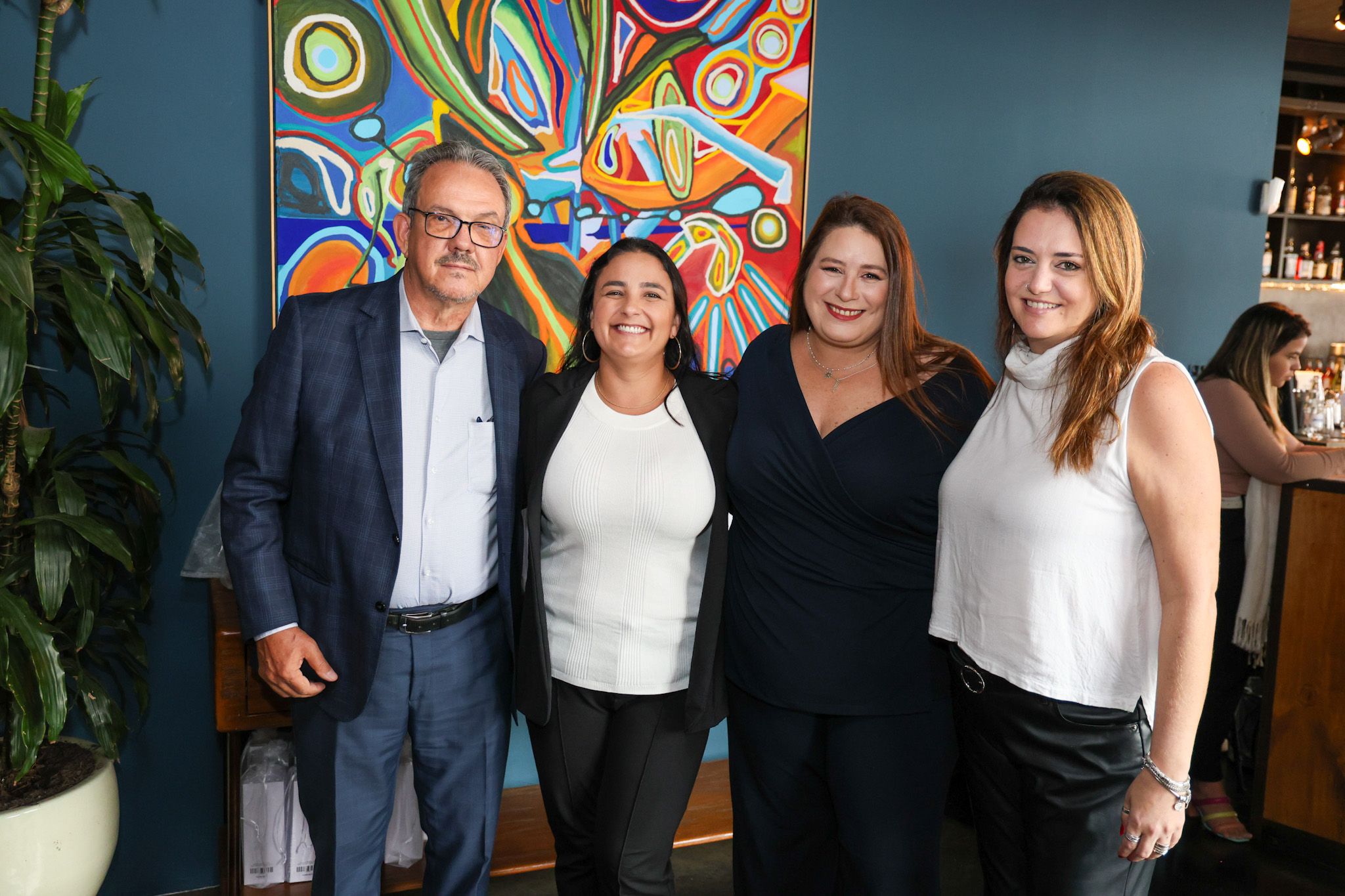 João Costa e Marina Linhares, da Restel; Ana Facchinato, e gerente de Trade do Brand USA João Costa e Marina Linhares, da Restel; Ana Facchinato, e gerente de Trade do Brand USA
