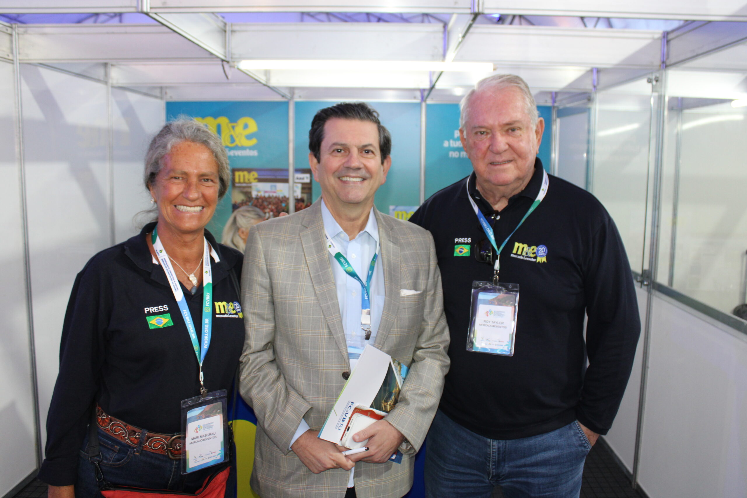 Mari Torres, do M&E, Otávio Leite, da Fecomércio-RJ, e Roy Taylor, CEO do M&E Mari Torres, do M&E, Otávio Leite, da Fecomércio-RJ, e Roy Taylor, CEO do M&E