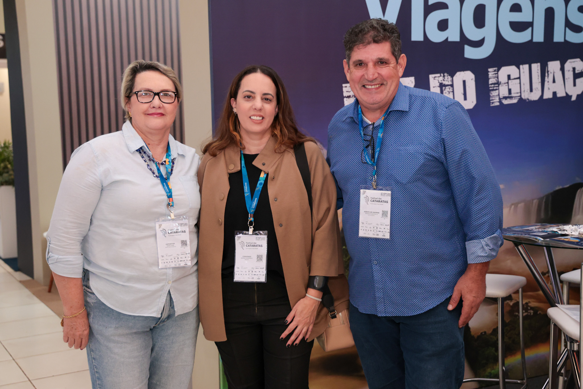 Maria José, do Zayin Tour e Eventos, Marina Figueiredo, da Braztoa, e Erodilso Martello Maria José, do Zayin Tour e Eventos, Marina Figueiredo, da Braztoa, e Erodilso Martello