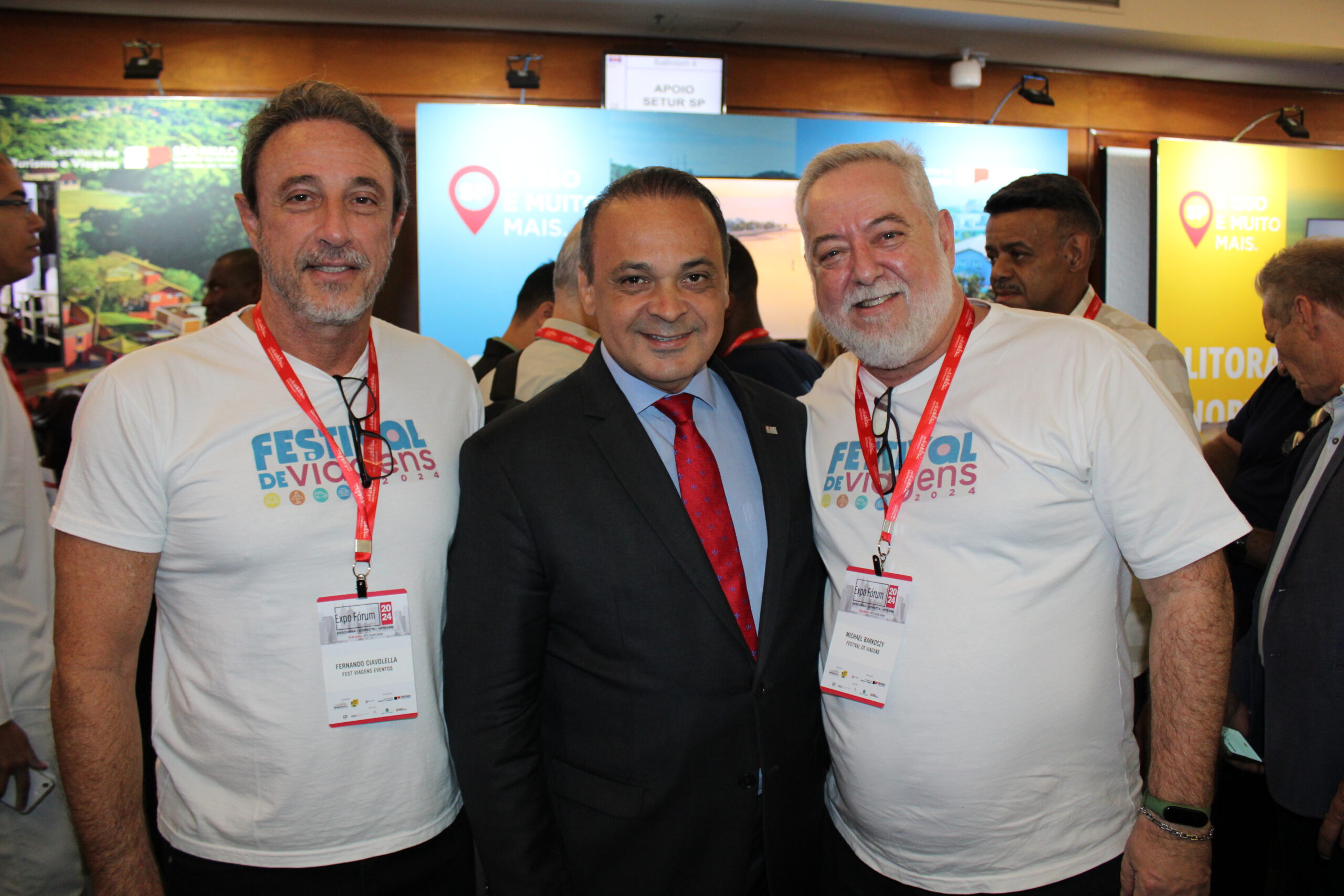 Roberto de Lucena, secretário de Turismo de SP com Fernando Ciavolella e Michael Barkoczy, do Festival de Viagens Roberto de Lucena, secretário de Turismo de SP com Fernando Ciavolella e Michael Barkoczy, do Festival de Viagens