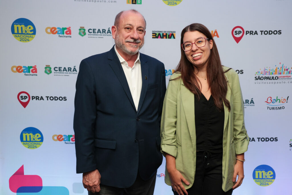 Toni Sando, presidente executivo do SPCVB e Ana Clemente, da Setur-SP