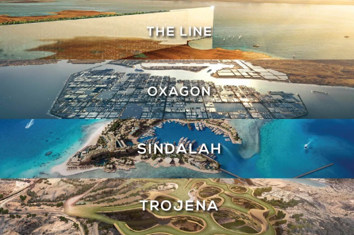 Após investimentos de US$3.2 trilhões em megaprojeto turístico, Arábia Saudita prevê entrega de empreendimentos até 2030 1 Somente o projeto NEOM recebeu cerca de 500 bilhões de dólares (Reprodução/Parametric Architecture/NEOM Arábia Saudita)