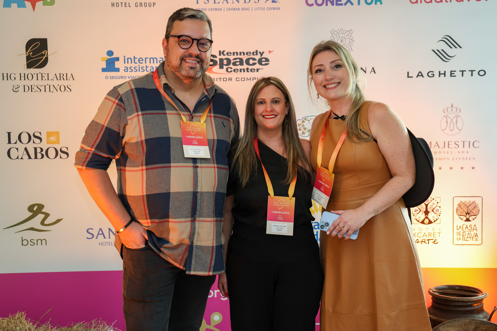 Alexandre Mesquita, Rafaela Oliveira e Catharina Massabki, da Travel Global