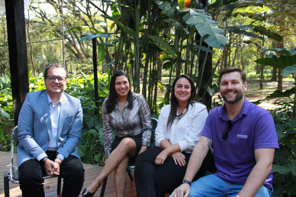 Alberto Bacarin, da Orinter, Maria Santos, da Flot Viagens, Luiza Leopoldo, da Smiles Viagens e Bruno Delfini, da BWT Operadora Alberto Bacarin, da Orinter, Maria Santos, da Flot Viagens, Luiza Leopoldo, da Smiles Viagens e Bruno Delfini, da BWT Operadora