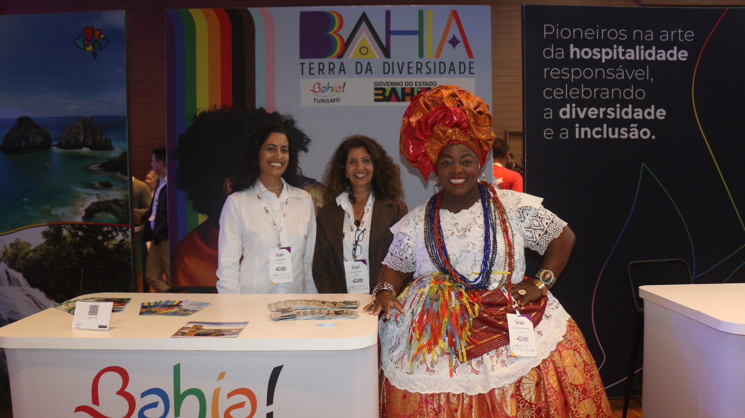 Luciana Garcia, Tatiana Harfush e Lucicleide Nascimento, da Bahia Turismo