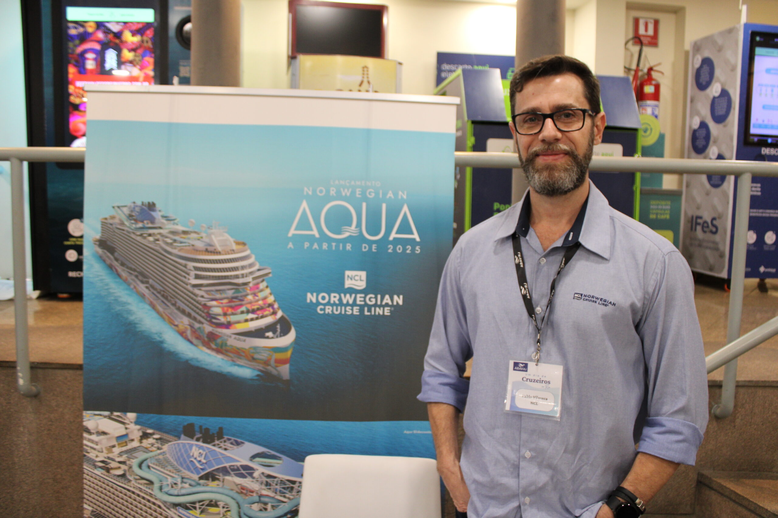 NCL apresenta o novíssimo Aqua em evento de cruzeiros no Rio de Janeiro 1 Pablo Vilaseca executivo de Contas da NCL scaled NCL apresenta o novíssimo Aqua em evento de cruzeiros no Rio de Janeiro