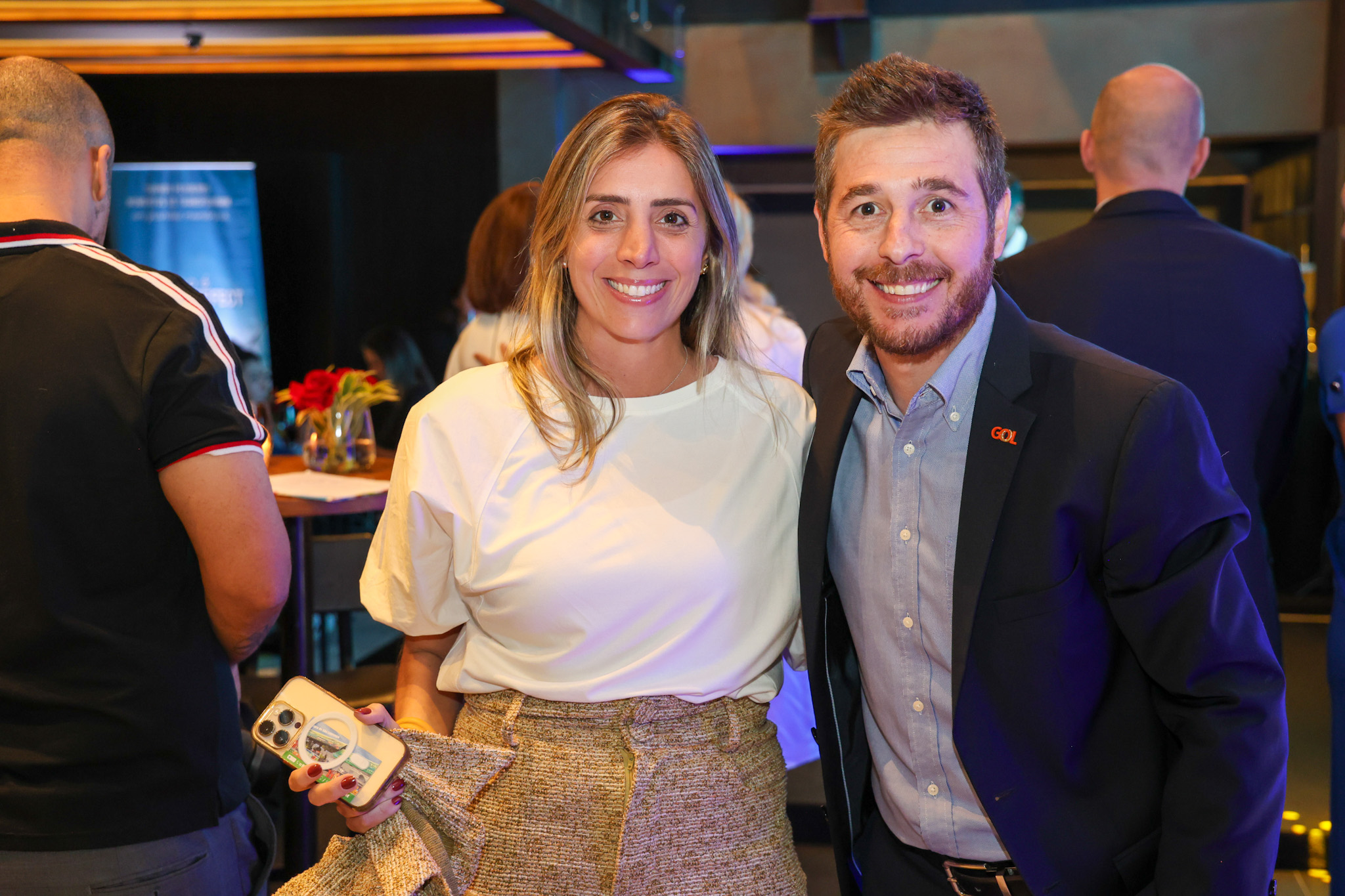 Paula Roratto, da CVC Corp e Danilo Barbizan, da Gol Paula Roratto, da CVC Corp e Danilo Barbizan, da Gol