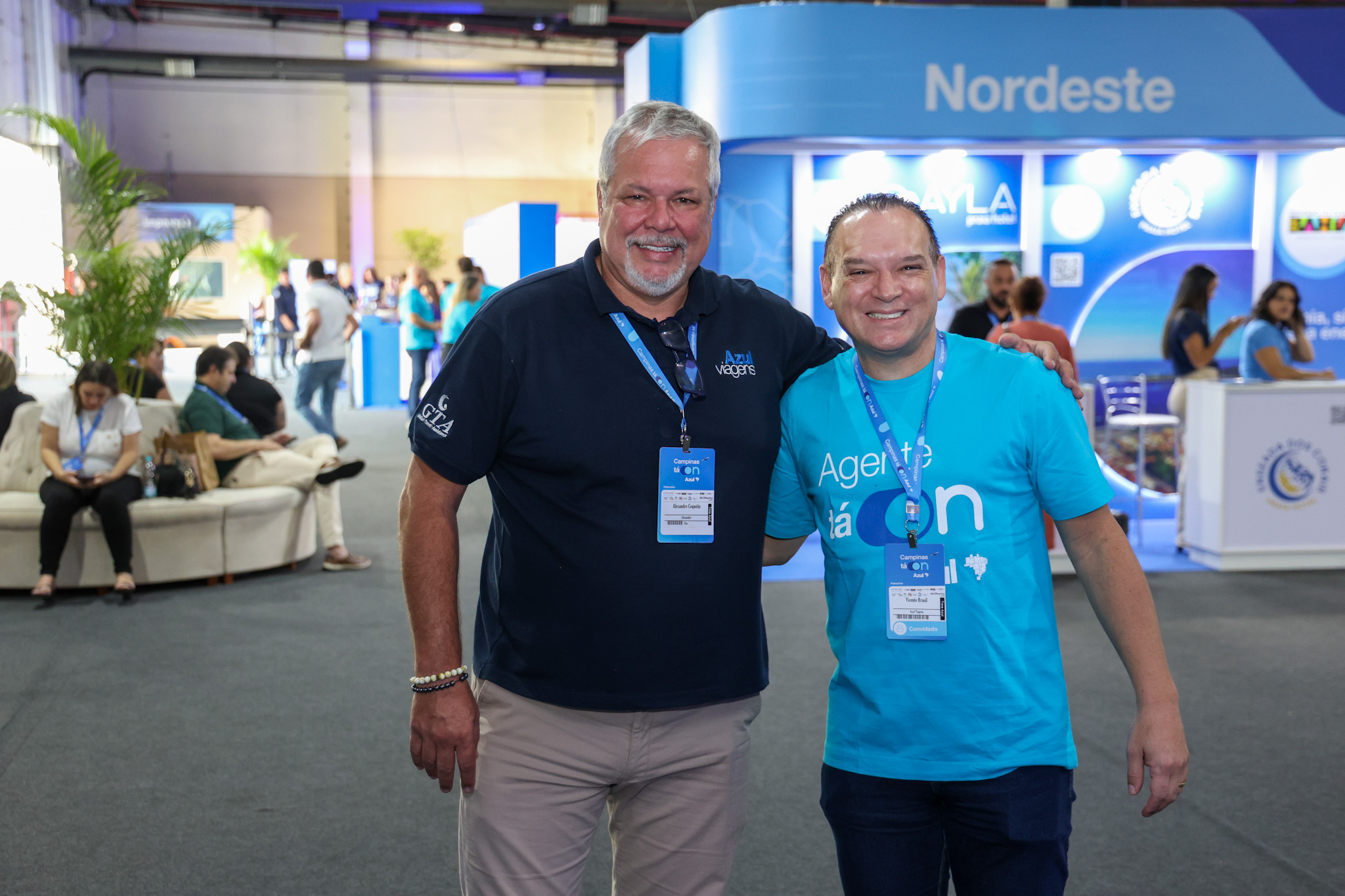 Alexandre Cequetin e Vicente Brasil, da Azul Viagens Alexandre Cequetin e Vicente Brasil, da Azul Viagens