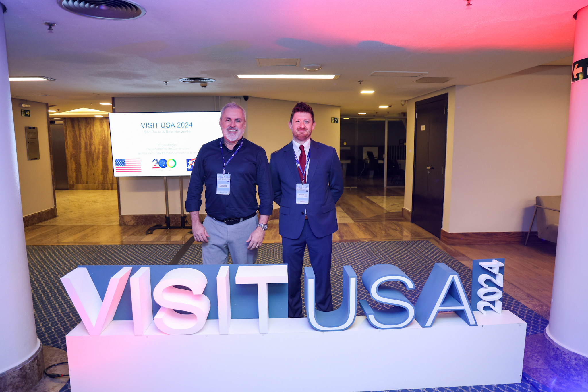 Allan Colen, da Travel South USA e Nathan Traurig, do Consulado EUA Allan Colen, da Travel South USA e Nathan Traurig, do Consulado EUA
