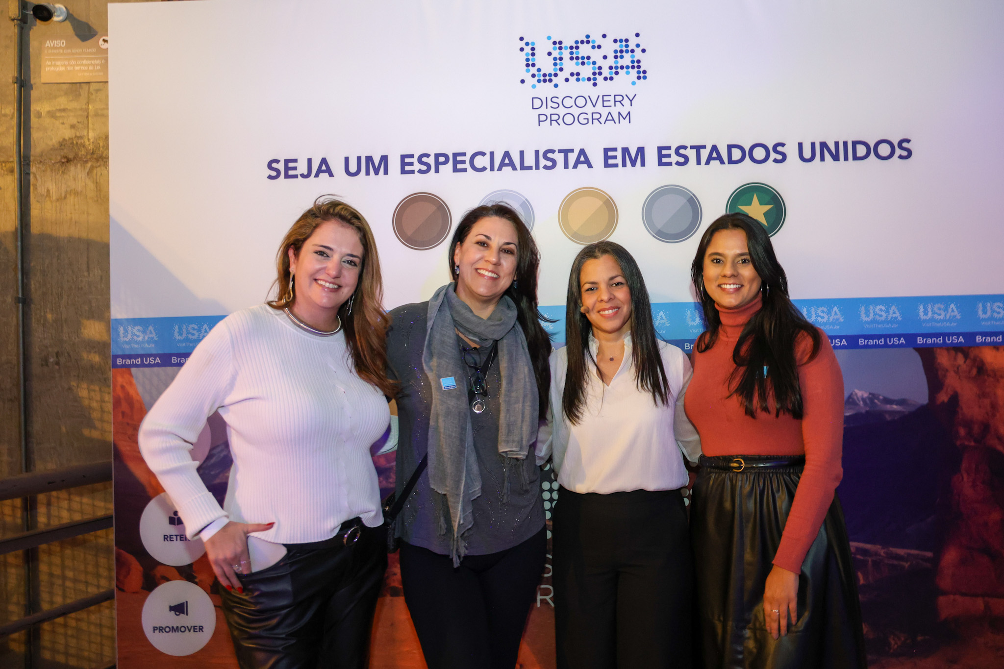 Ana Elisa Facchinato, Lizandra Pajak, Lisa Tejeda, gerente sênior de desenvolvimento Global de Trade do Brand USA para América Latina e Ingrid Santos, do Brand USA Ana Elisa Facchinato, Lizandra Pajak, Lisa Tejeda, gerente sênior de desenvolvimento Global de Trade do Brand USA para América Latina e Ingrid Santos, do Brand USA