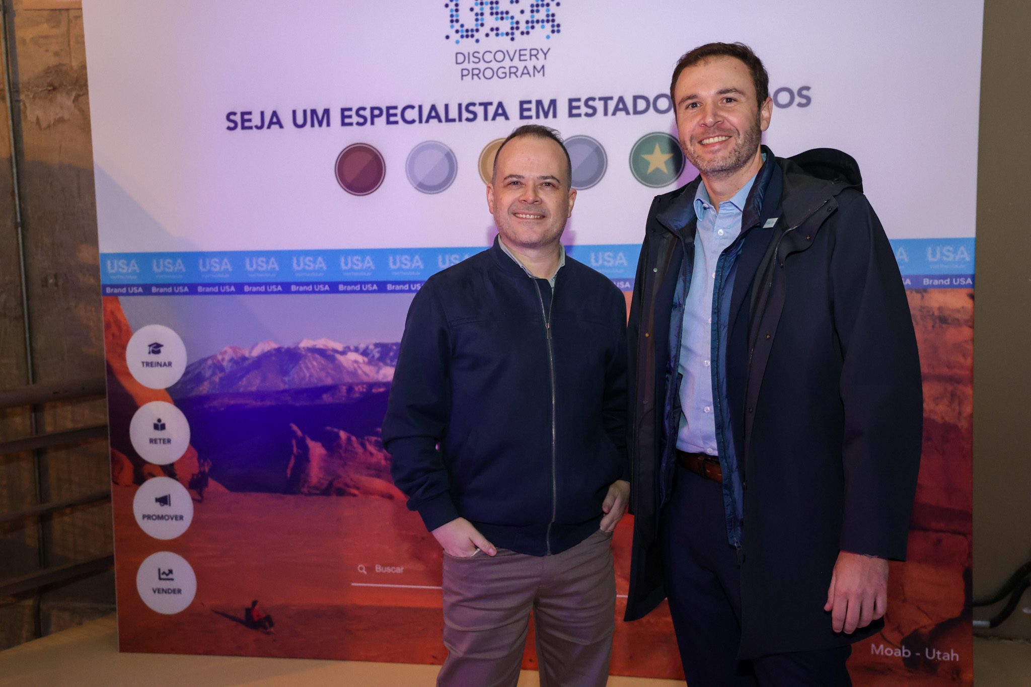 Daniel Rocha, da Aviareps e Denis Ribeiro, Account director da Brand USA Brasil Daniel Rocha, da Aviareps e Denis Ribeiro, Account director da Brand USA Brasil