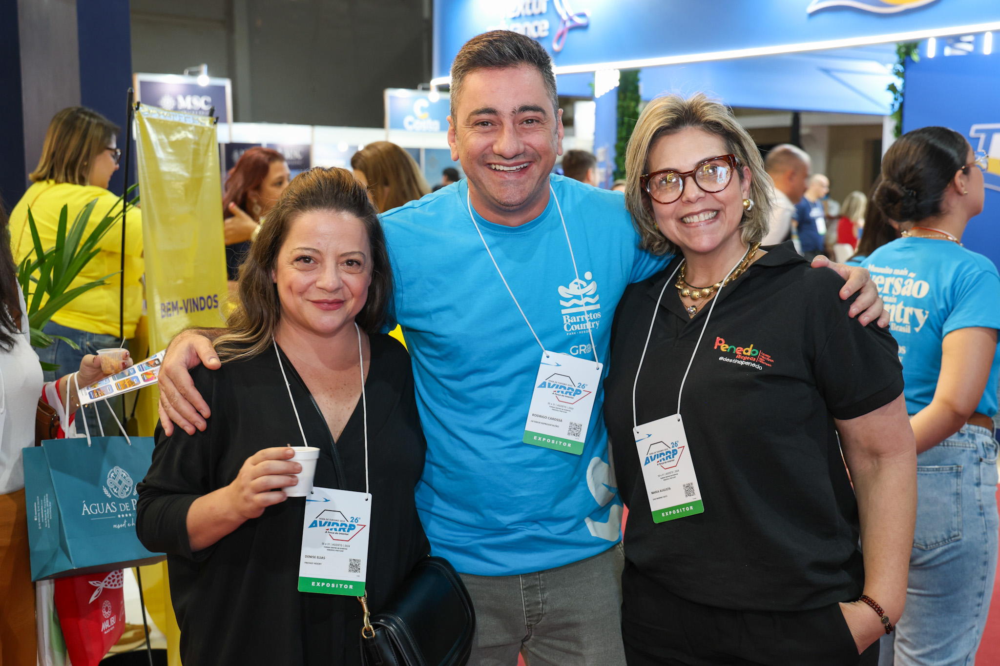 Denise Elias, do Pratagy, Rodrigo Carossa, do Barretos Country Park Resort e Maria Augusta, de Penedo Alagoas