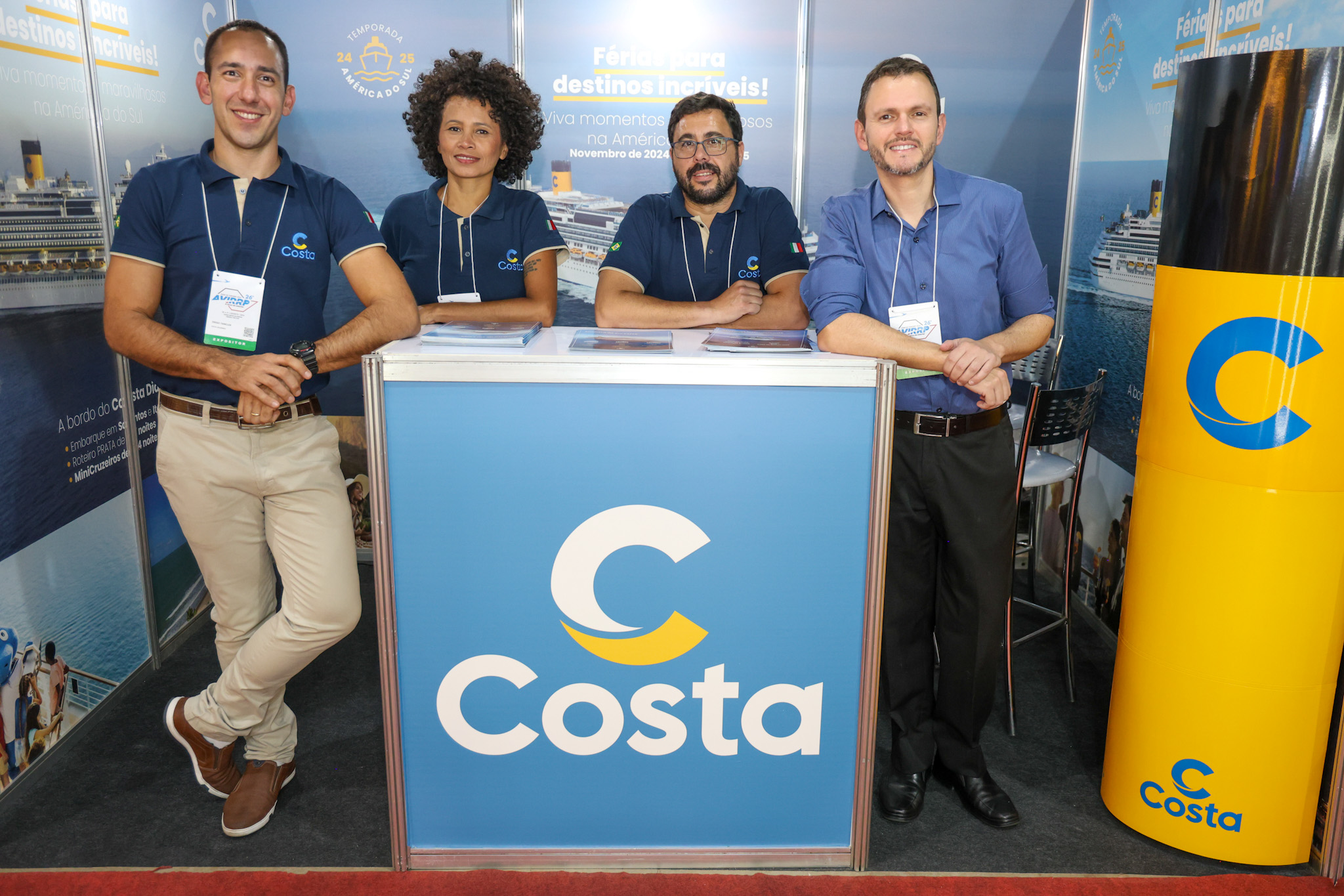 Diego Tancler, Dorivania Morais, Fábio Guilhem e Ruy Ribeiro, da Costa Cruzeiros
