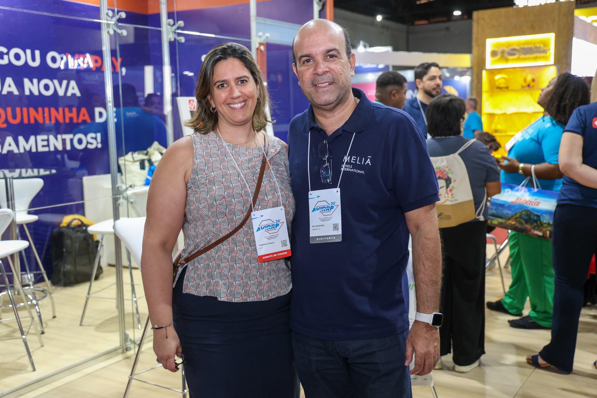 Fernanda Franco, da Win Travel e Raul Monteiro, do Meliã