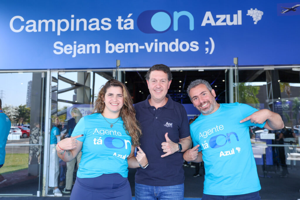Giulliana Mesquita, Daniel Bicudo e Ricardo Bezerra, da Azul Viagens