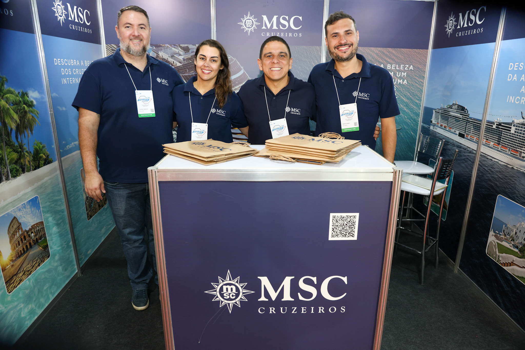 Gustavo Carvalho, Elizângela Silva, Pedro Silva e Márcio Genaro, da MSC Cruzeiros