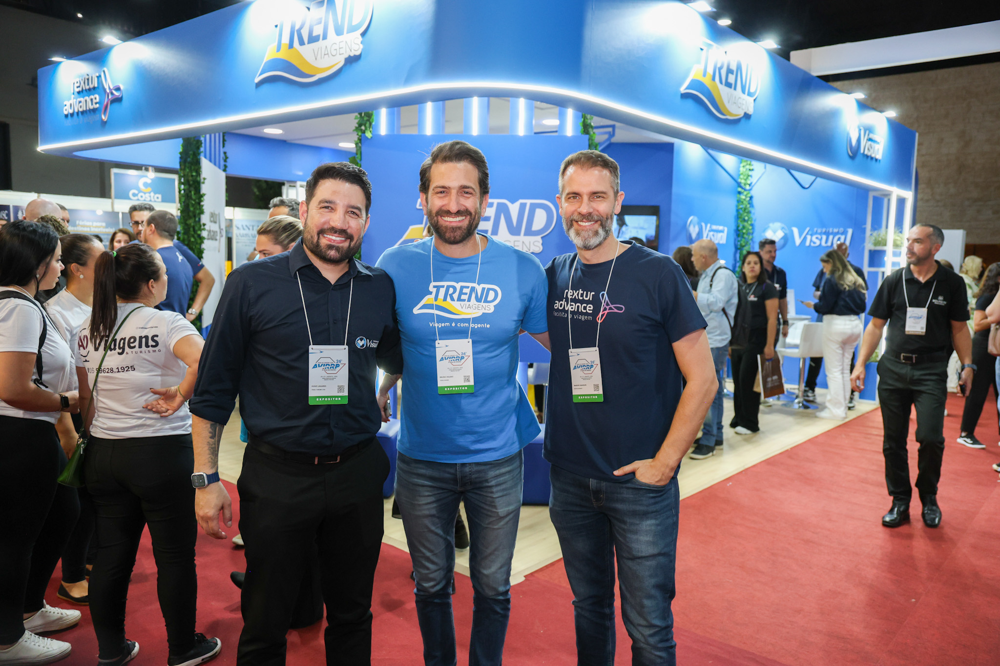 Hugo Lagares, da Visual Turismo, Bruno Heleno, da Trend e Marvio Mansur, da RexturAdvance