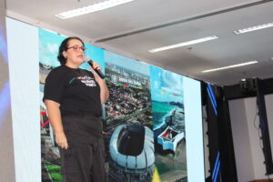 A vice-presidente da Emprotur foi responsável por apresentar o destino Rio Grande do Norte durante Festur Alagoas (Manuela Miniguini/M&E)