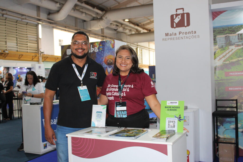 Cleber Oliveira, da G7 Operadora, e Ana Paula Gomes, da Mala Pronta Representações