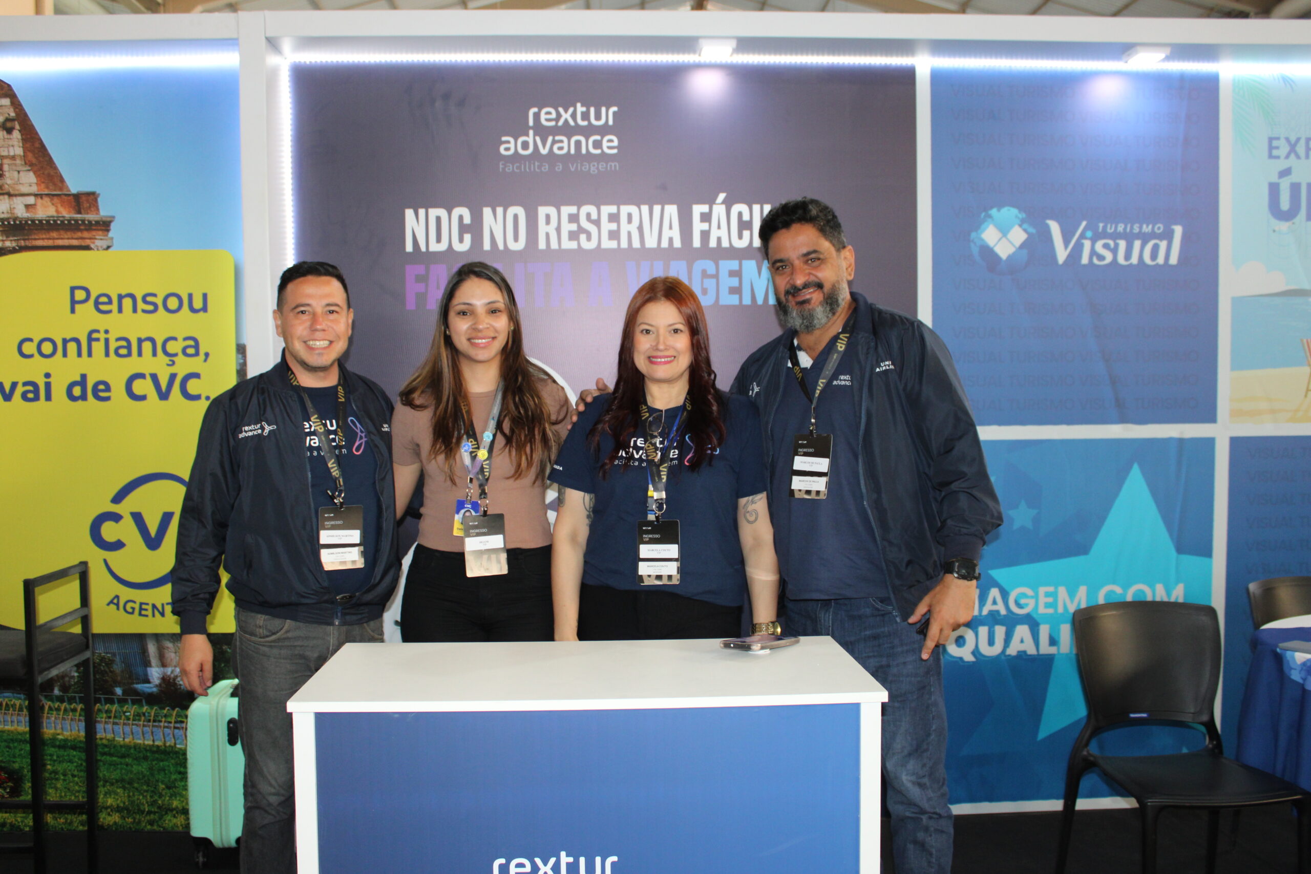 Admilson Martins, Delane, Marcela Couto e Marcus de Paula, da CVC Corp Admilson Martins, Delane, Marcela Couto e Marcus de Paula, da CVC Corp