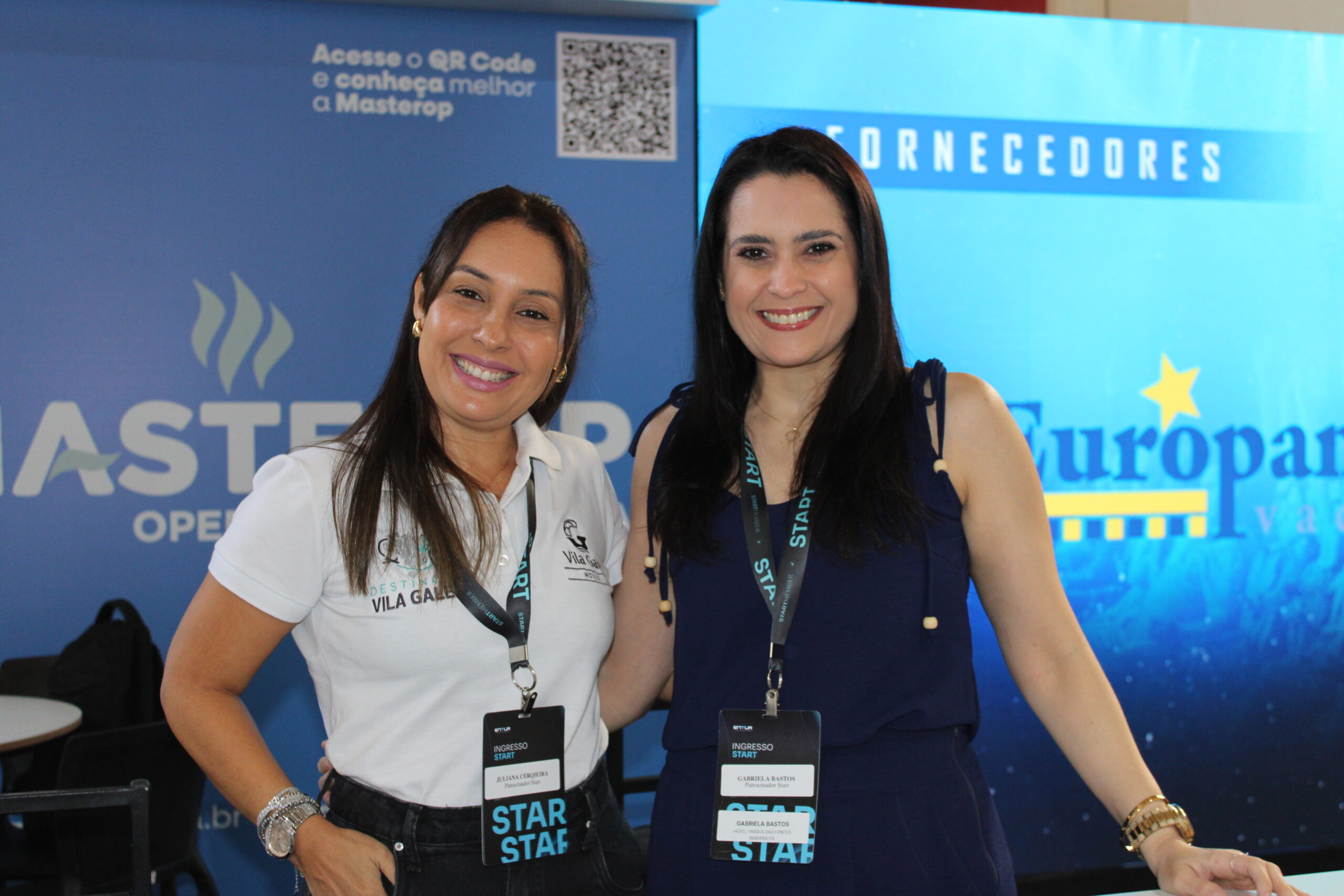 Juliana Cerqieira, da Vila Galé, e Gabriela Bastos, da Hotel Parque das Fontes Juliana Cerqieira, da Vila Galé, e Gabriela Bastos, da Hotel Parque das Fontes