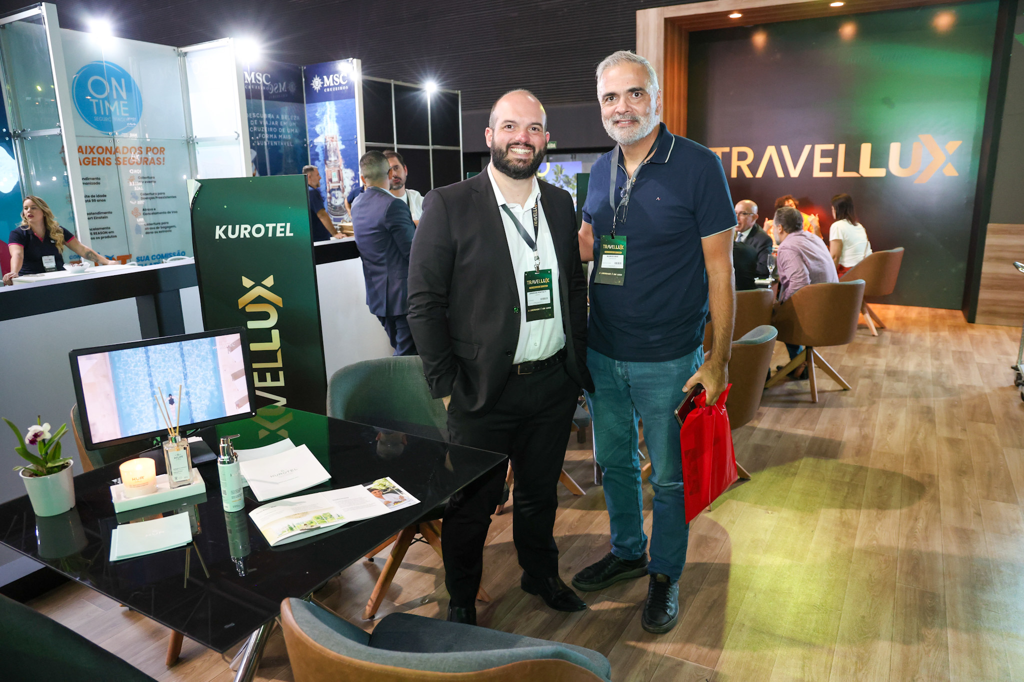 Jeremias Pontalti, da Kurotel, e Rodrigo Baia, da Terra Brazilis Jeremias Pontalti, da Kurotel, e Rodrigo Baia, da Terra Brazilis