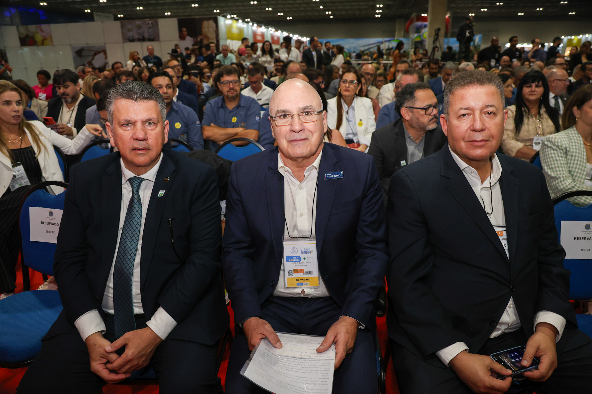 José Carlos Cirilo, diretor-Geral do Sesc, Antonio Florencio de Queiroz Junior, presidente da Fecomeecio-RJ e Alexandre Sampaio, presidente da FBHA José Carlos Cirilo, diretor-Geral do Sesc, Antonio Florencio de Queiroz Junior, presidente da Fecomeecio-RJ e Alexandre Sampaio, presidente da FBHA