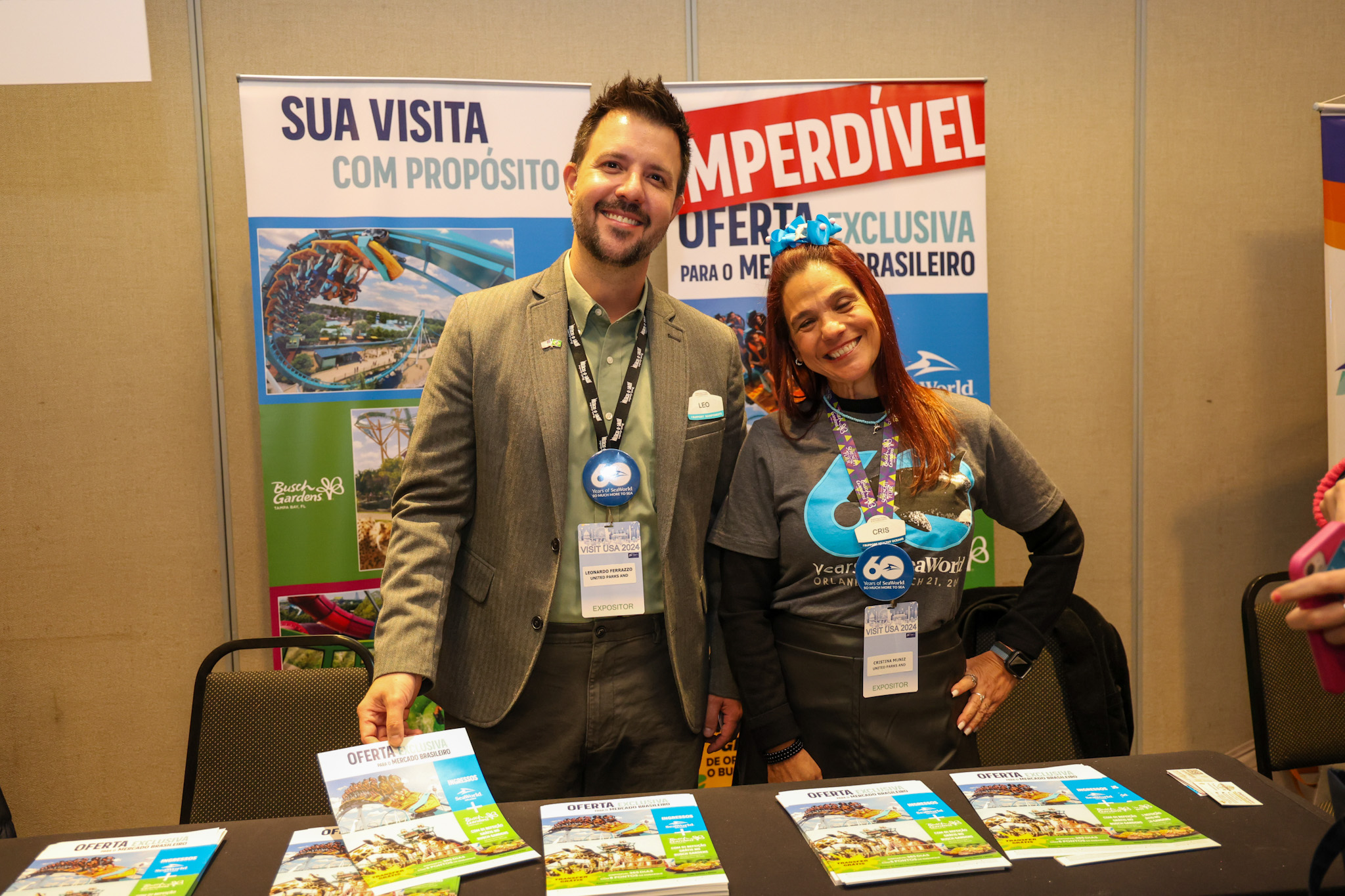 Leonardo Fortes e Cristina Muniz, do SeaWorld Leonardo Fortes e Cristina Muniz, do SeaWorld