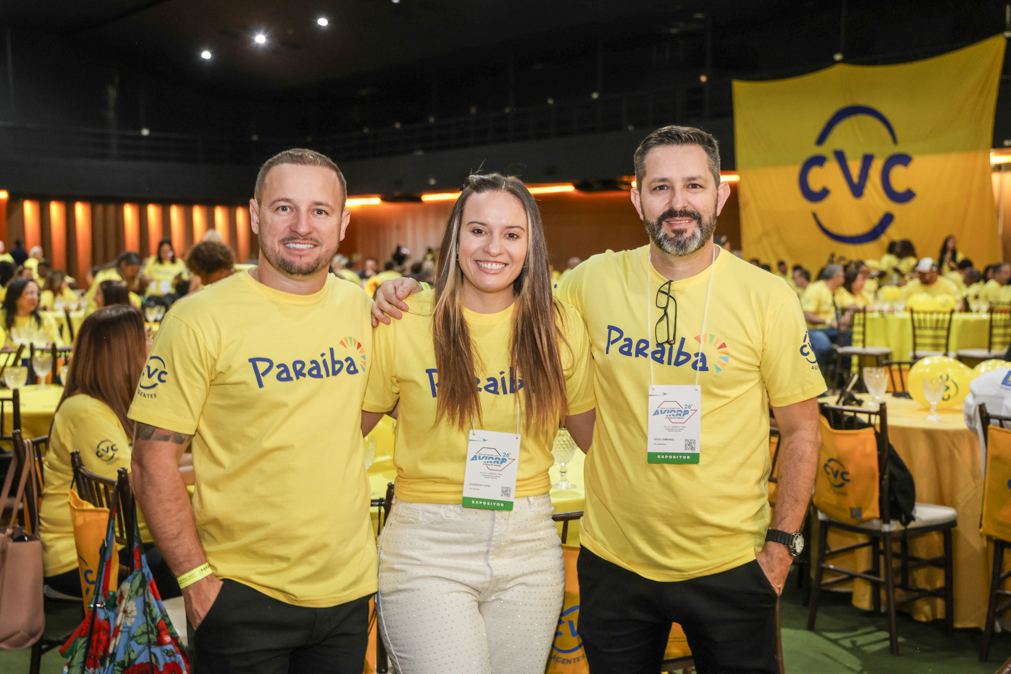 Mateus Silva, Andressa Lopes e Júlio Gimenes, da CVC Agentes