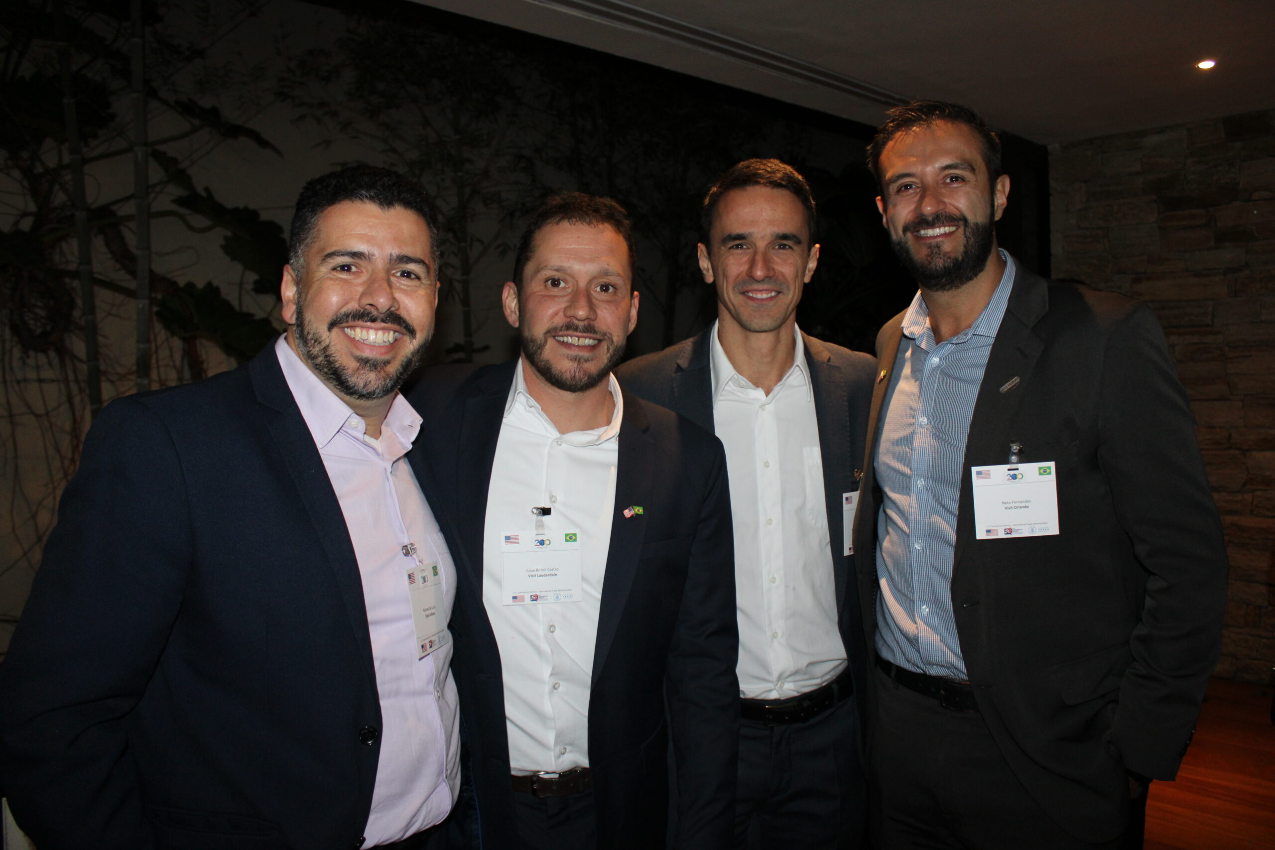 Raphael de Lucca, da Copa Airlines, Caue Borini, do Visit Lauderdale, Eduardo Genekian, da Cruise America e Neto Fernandes, do Visit Lauderdale