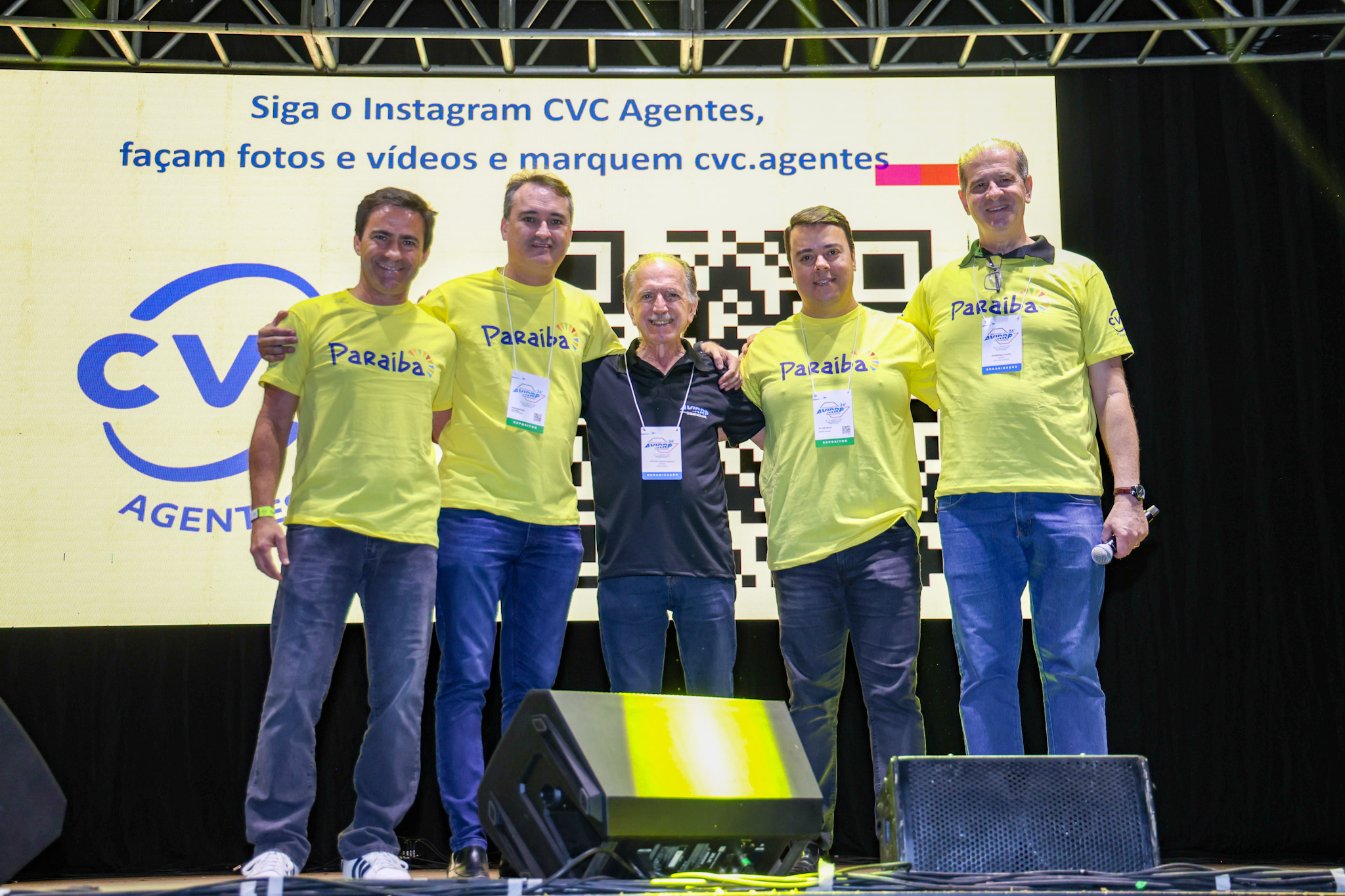 Rogério Mendes, CVC Agentes, Ferdinando Lucena, da PBTUR, Antônio Sérgio Ignácio, presidente da Avirrp, Allan Sales, da PBTUR e Normando Pierini, vice-presidente da Avirrp