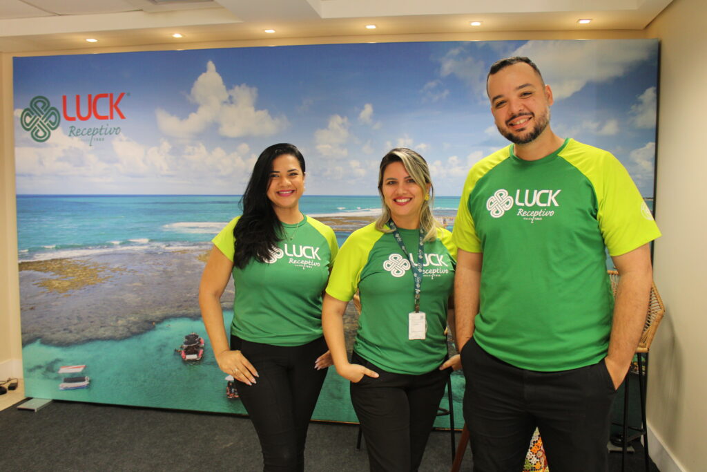 Tamires Costa, Daniella Braz, e Leonardo Viana, da Luck Receptivo Maceió
