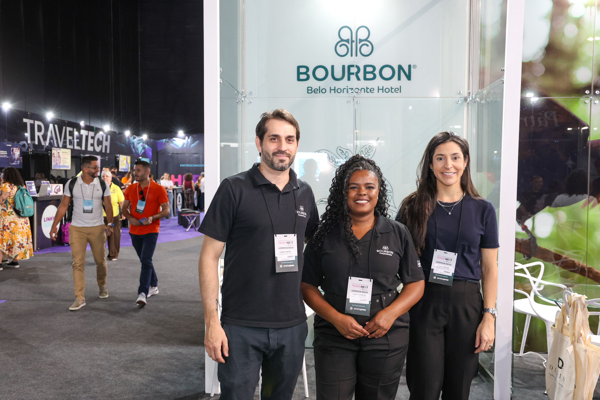 Thiago Ladeiro, Jordânia Meireles e Luciana Tanooeri, do Bourbon Thiago Ladeiro, Jordânia Meireles e Luciana Tanooeri, do Bourbon